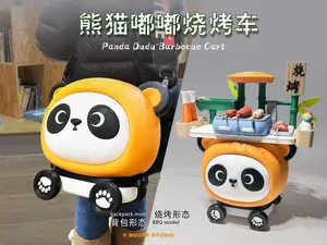 熊猫嘟嘟烧烤车 熊猫背包 过家家烧烤 (分色拼装)