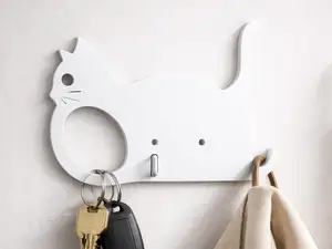 Cat Key Holder &Coat Hook with Wall Mounting Holes