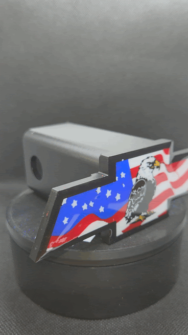 Patriotic Chevy bowtie hitch with eagle