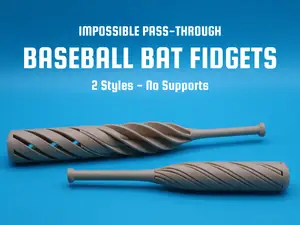 Impossible Pass-Through Baseball Bat Fidgets