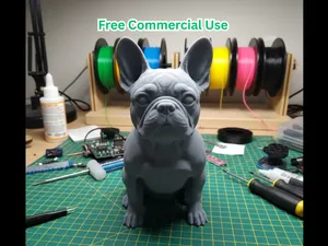 Realistic French Bulldog Sitting Statue