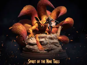 Diorama Naruto e Kurama Modelo de Impressão 3DNOVO