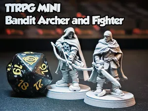 D&D Miniatures - Bandit Group - Archer and Fighter