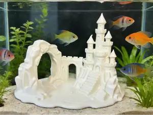 水底世界的梦幻城堡 鱼缸造景布景