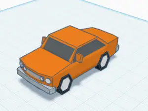 Coche 3D una pieza