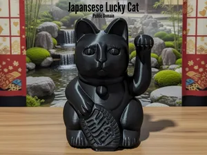 Lucky Japanese Maneki Neko Cat – Public Domain