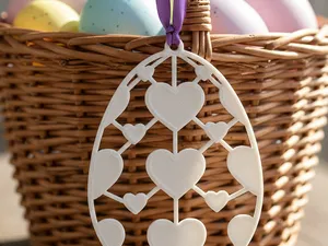 Oster-Ei mit Herzen Fensterbild  Anhänger Ostern