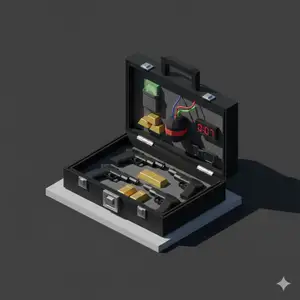 Low Poly Spy Briefcase