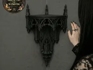 Grand Gothic Cathedral Corner Shelf High Victorian