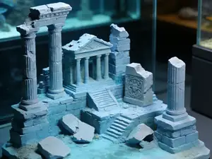 亚特兰蒂斯废墟主题鱼缸造景