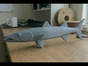 Barracuda Fish Mount Statue