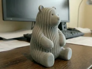 Japandi Ribbed Bear Figure