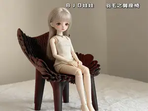 BJD娃娃 羽毛之翼座椅 层叠羽毛包裹 极具生命力 手办底座 座椅 王座 宝座 二次元
