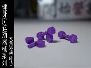 迷你健身房器械系列——六角浸塑哑铃100kg文字可自定义