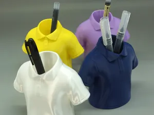 原创POLO立领T恤笔筒