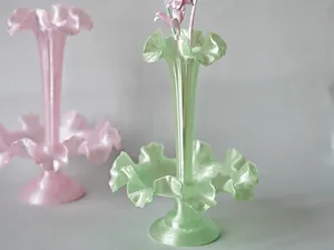 荷叶莲花边双层花瓶托盘