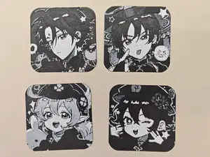 原神冰箱贴-浮雕-散兵-魈-可莉-胡桃-黑白二色