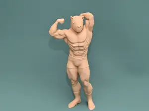 肌肉卡皮巴拉雕塑
