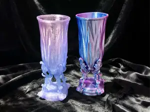 巴洛克小玫瑰水晶杯笔筒 豆笔筒 小花瓶 化妆刷筒发簪筒 万能收纳