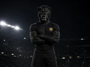 leao humanoide com equipamento football