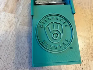 Sleeved Baseball Card Storage Box Brewers Lid