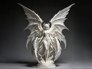 六翼天使恶魔女孩 高精细 倒置打印