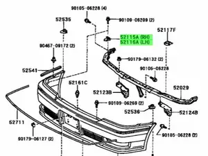 Support Front Bumper Side Toyota Crown