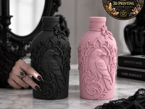 Goth Raven Decorative Bottle