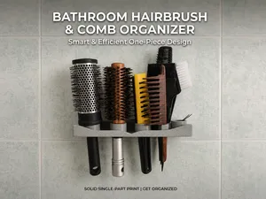Bathroom Hairbrush & Comb Wall Organizer