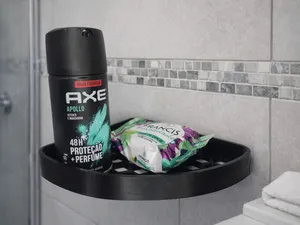 Honeycomb Corner Shelf Universal Mount Bathroom 