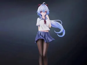 原神 校服甘雨3D打印手办｜半仙之兽的校园日常