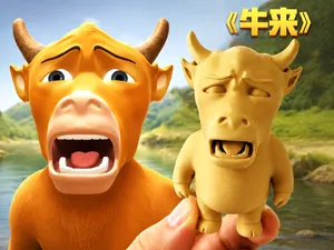 牛来电影—委屈的牛来手办摆件