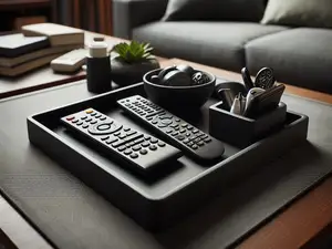 Design Remote Holder, Tray with two Bowls