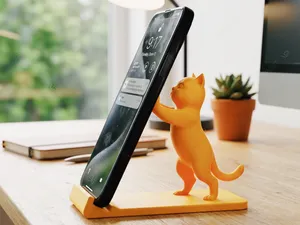 Cute 3D Printed Dog Cat Phone Stand Accessory #008