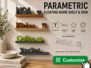 Parametric Floating Name Shelf & Sign