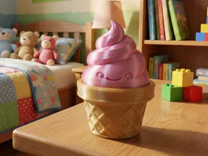 Cute Swirly Ice Cream Cone(Clicker Fidget Version)