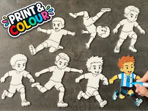 World Cup Football – Series 1 Boys Print & Colour
