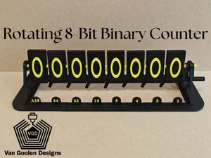 Mechanical 8-Bit Binary Counter 0–255 teaching aid