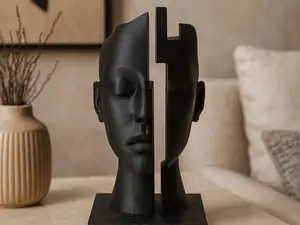 Mind Gap Abstract Face Sculpture - Modern Art