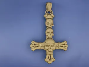 Skeleton Reversed Cross Pendant
