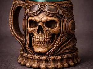 Totenkopf-Pilot Dosenbierkrug, Bierkrug,Skull