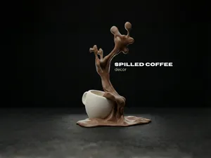 Spilled Coffee | Floating Coffee Illusion Decor