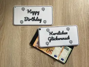 Long Gift Card Box Birthday /Money Card /Cash Card