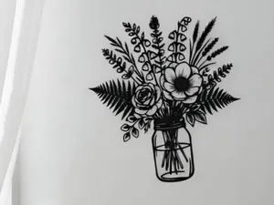 Filigrane Blumenstrauß im Glas wallart