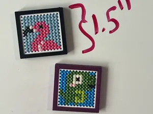 Mini Magnetic Framed Cross Stitch (Customizable)