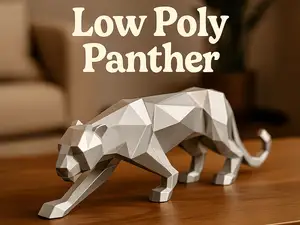 Low Poly Panther – Geometric Elegance for Any Room