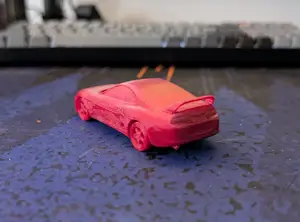 Toyota Supra with print in place moving wheels