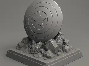 Captain America Shield in the ground
