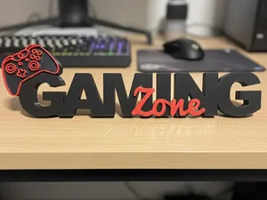 Gaming Zone Schriftzug – 3D-Druck Deko für Gamer