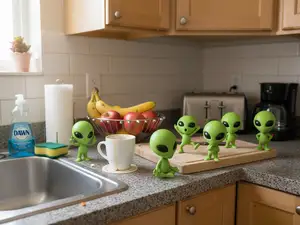 Alien figure collection in various poses
